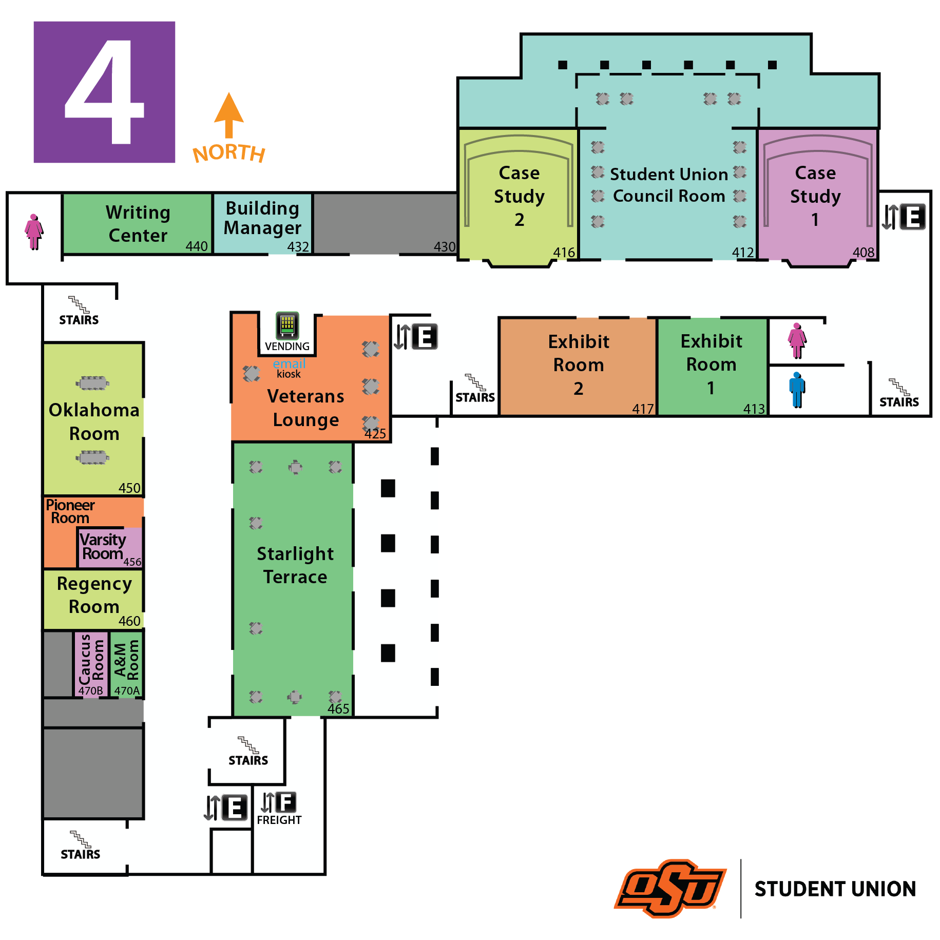 Student Union Fourth Floor Map Student Union Fourth Floor Map